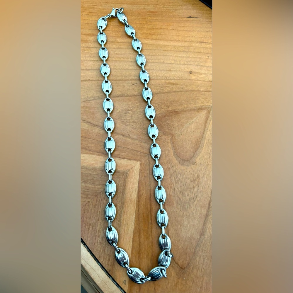 Clancy Garrett stainless steel chain link necklace